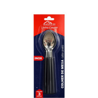 COLHER P/MESA INOX CABO PTO C/3PÇS MR393